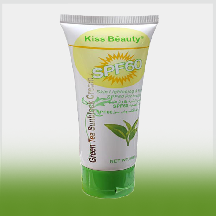 کرم ضدآفتاب کیس بیوتی spf 60 مدل چای سبز Kiss Beauty
